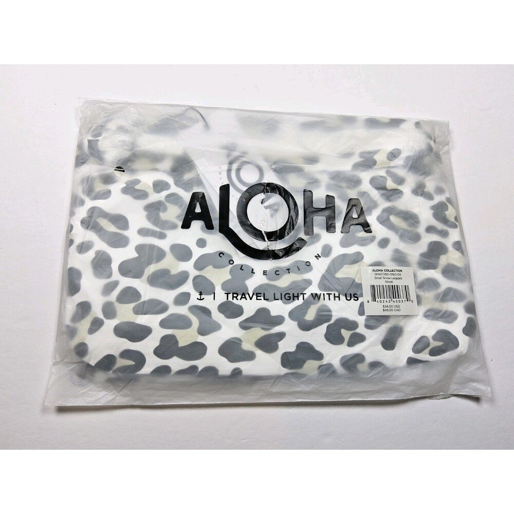 Aloha Collection Small Snow Leopard Ghost Splash Proof Zipper Pouch